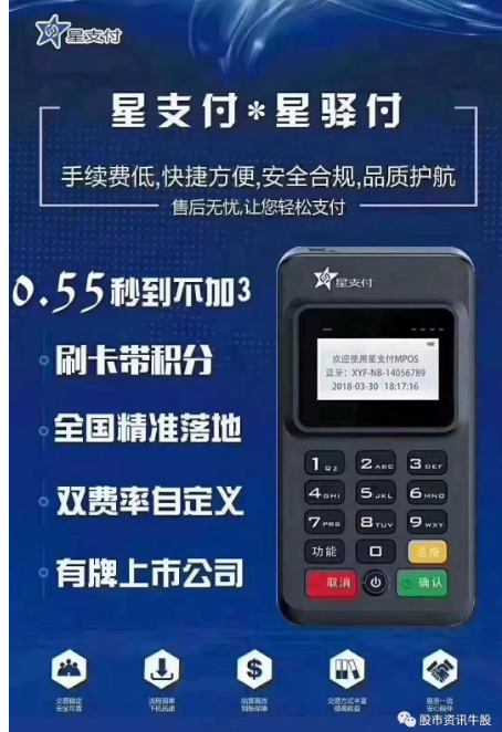 上市公司新大陆旗下大品牌POS机免费办理！养卡